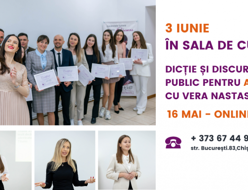 3 IUNIE – Noul curs de dicție și discurs public pentru adulți cu Vera Nastasiu