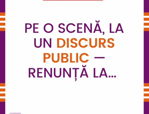 Pe o scenă, la un discurs public — renunță la ceea ce îți îngreunează vocea
