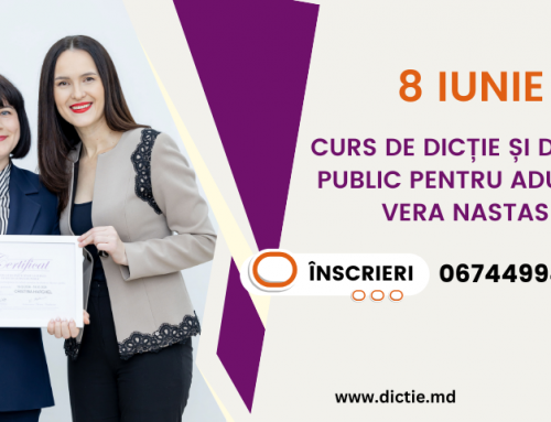 8 IUNIE – Curs NOU de dicție și discurs public pentru adulți