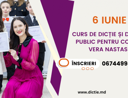 6 IUNIE – Curs NOU de dicție și discurs public pentru copii cu Vera Nastasiu