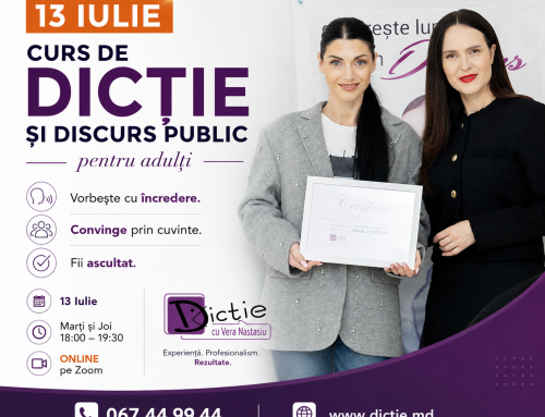 13 Iulie – Curs nou de dicție și discurs public pentru adulți